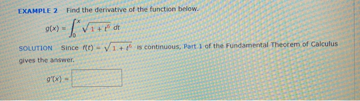 Solved Example 2 Find The Derivative Of The Function Belo Chegg Com