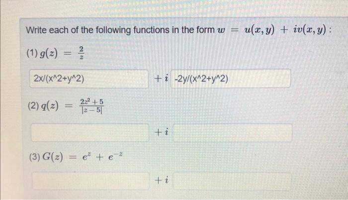 Solved Write each of the following functions in the form | Chegg.com