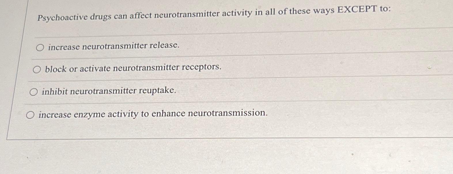 Solved Psychoactive drugs can affect neurotransmitter | Chegg.com