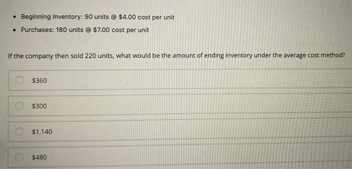 Solved Suppose A Company Had The Following Inventory | Chegg.com