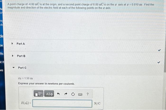 Solved A point charge of -4.00 nC is at the origin, and a | Chegg.com