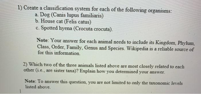 what is the kingdom phylum class order family genus and species of a dog