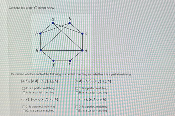 Solved Consider The Graph G Shown Below. Determine Whether | Chegg.com