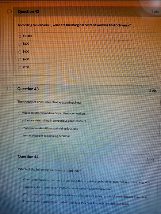 Solved D Question 39 1 Pts According To Scenario 5, What Are | Chegg.com