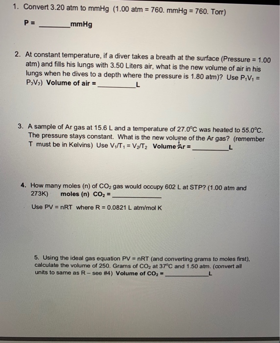 mmhg to atm equation