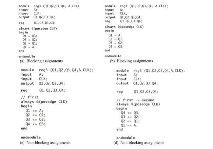 verilog non blocking assignments