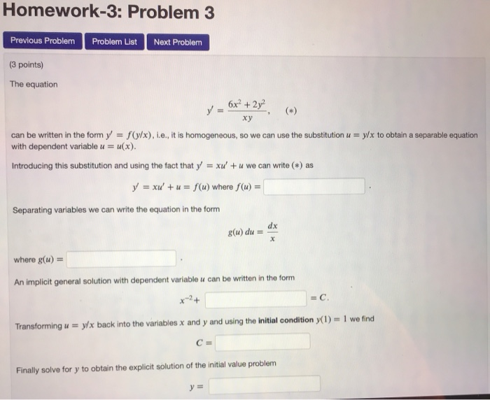 Solved Homework-3: Problem 3 Previous Problem Problem List | Chegg.com
