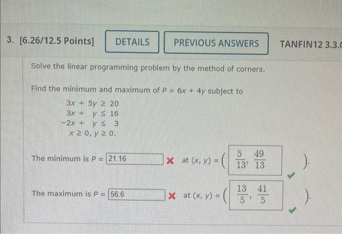 Solved Solve the linear programming problem by the method of | Chegg.com