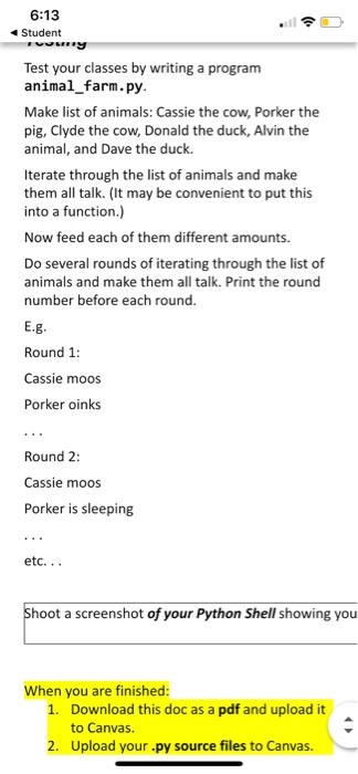 Solved 6:13 Student C. Animal Farm: Write your own | Chegg.com