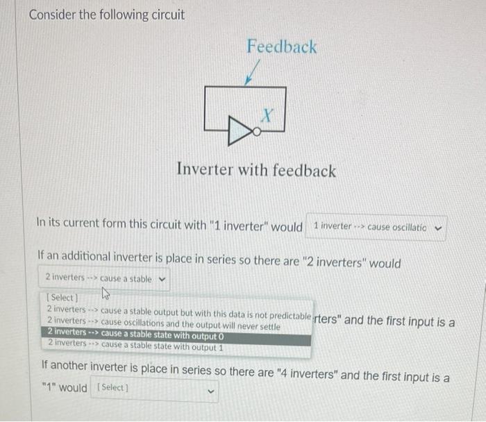 Solved Question 1 2P Consider the following circuit Feedback | Chegg.com
