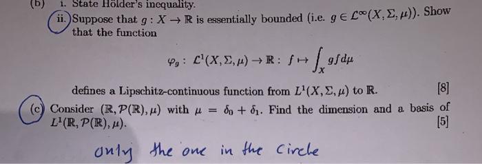 Solved 1 State Holder S Inequality Ii Suppose That G Chegg Com