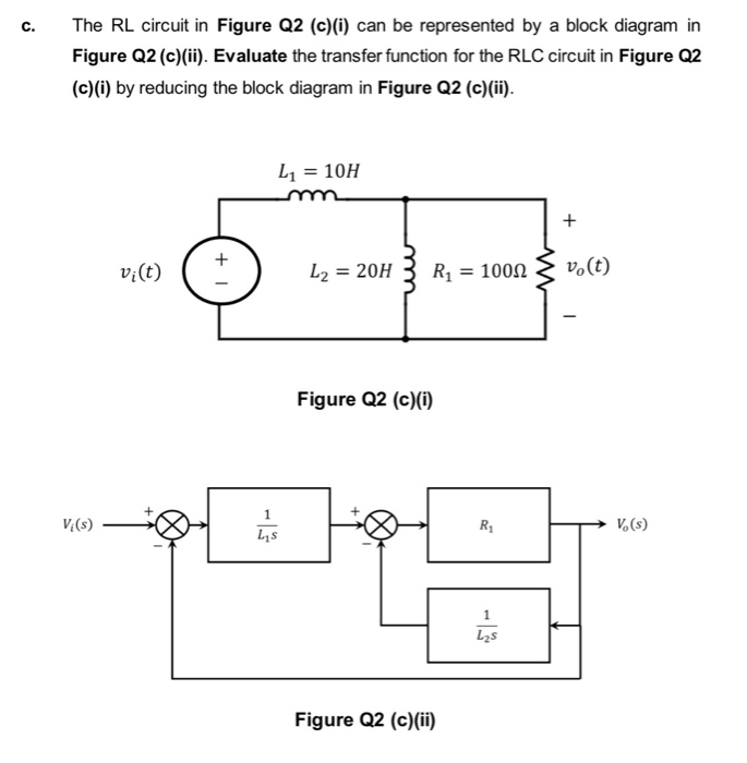 Solved c. The RL circuit in Figure Q2 (c)(i) can be | Chegg.com