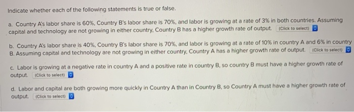 Solved Indicate whether each of the following statements is | Chegg.com