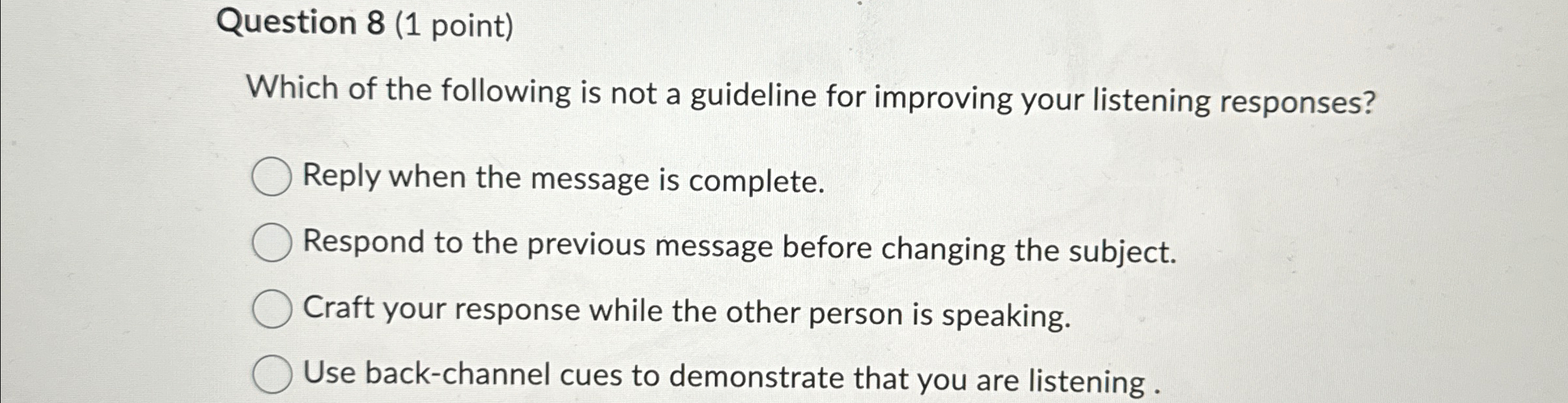 Solved Question 8 (1 ﻿point)Which of the following is not a