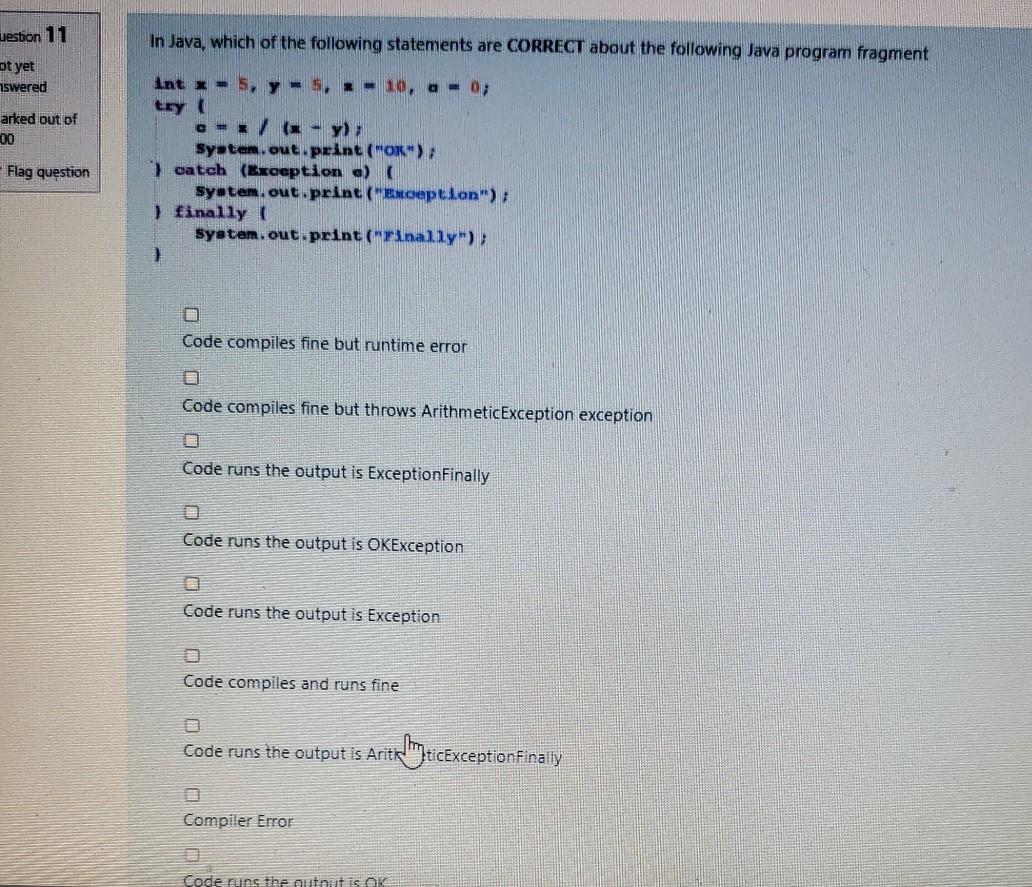 Solved Leston 11 In Java, which of the following statements | Chegg.com