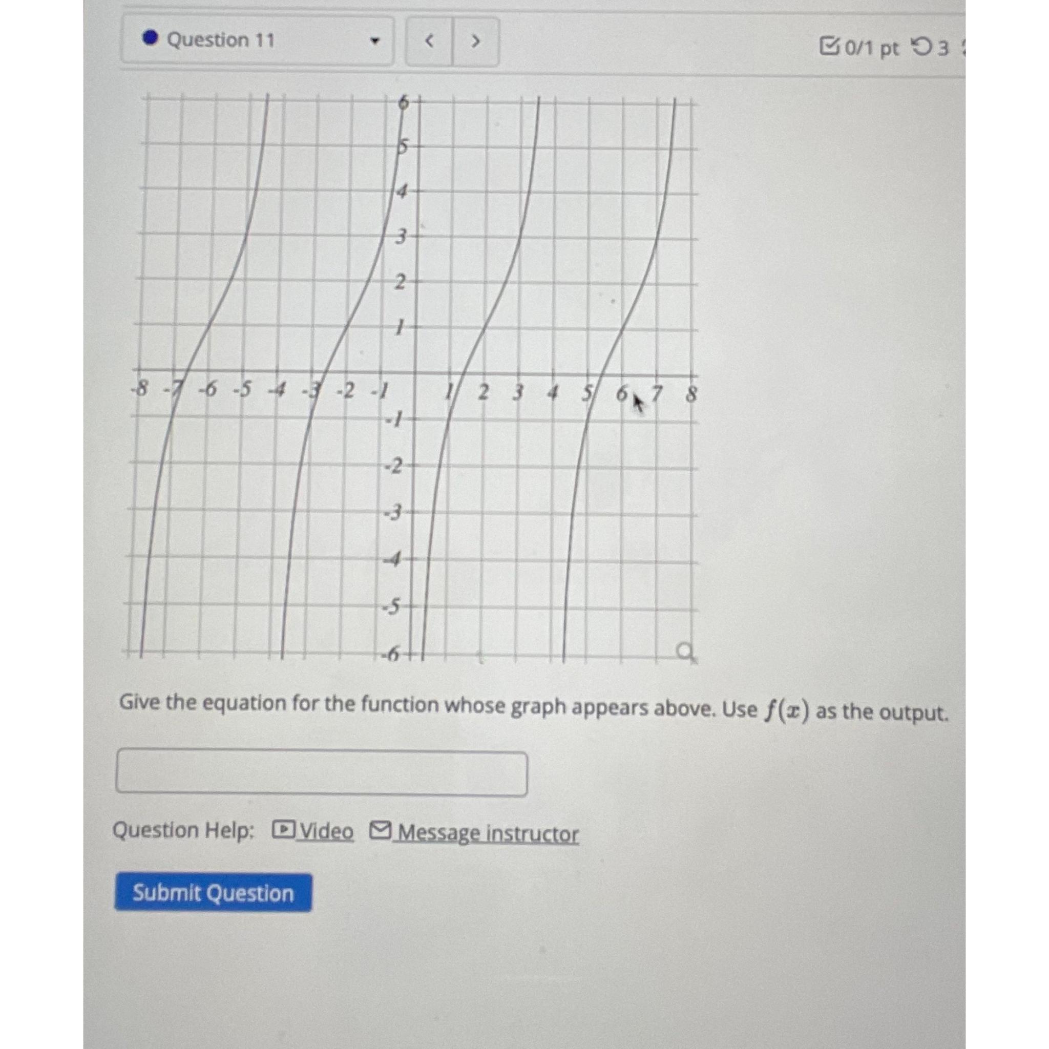 Solved Question 1101 ﻿ptGive the equation for the function | Chegg.com