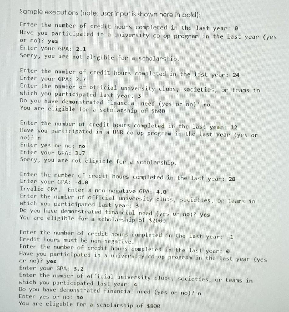 Solved II. Scholarship Application Write a Java application | Chegg.com
