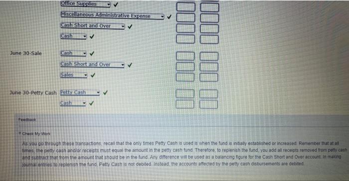 Solved ansactions for Petty Cash, Cash Short and Over edar | Chegg.com