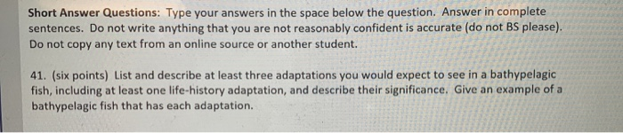 Solved Short Answer Questions: Type your answers in the | Chegg.com