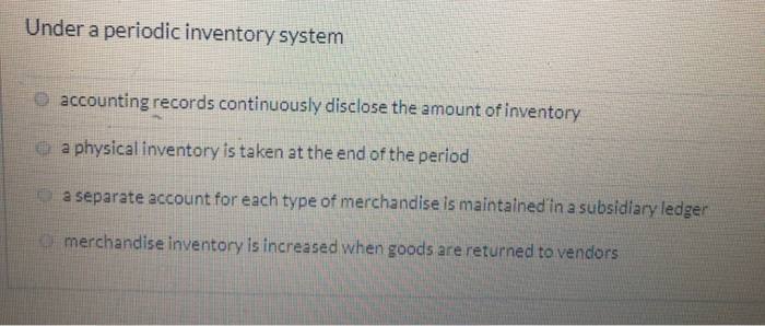 under a periodic inventory system