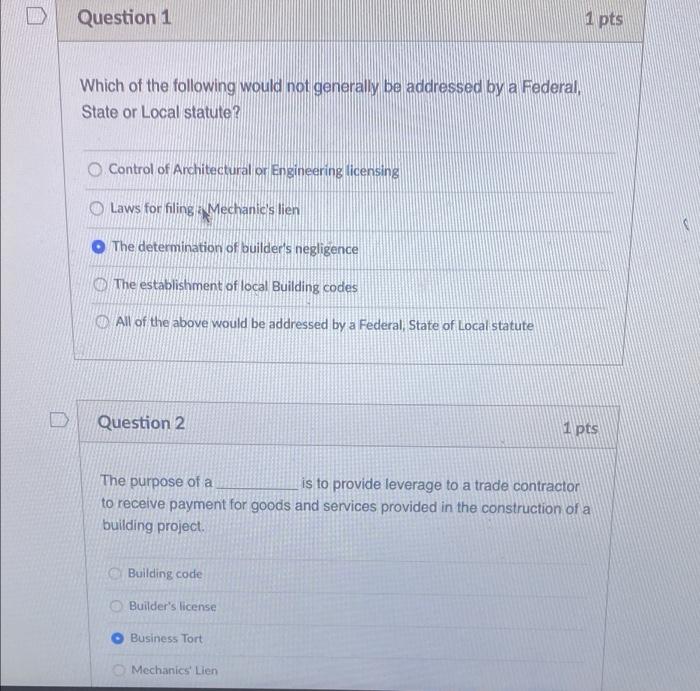 Solved Question 1 1 Pts Which Of The Following Would Not Chegg