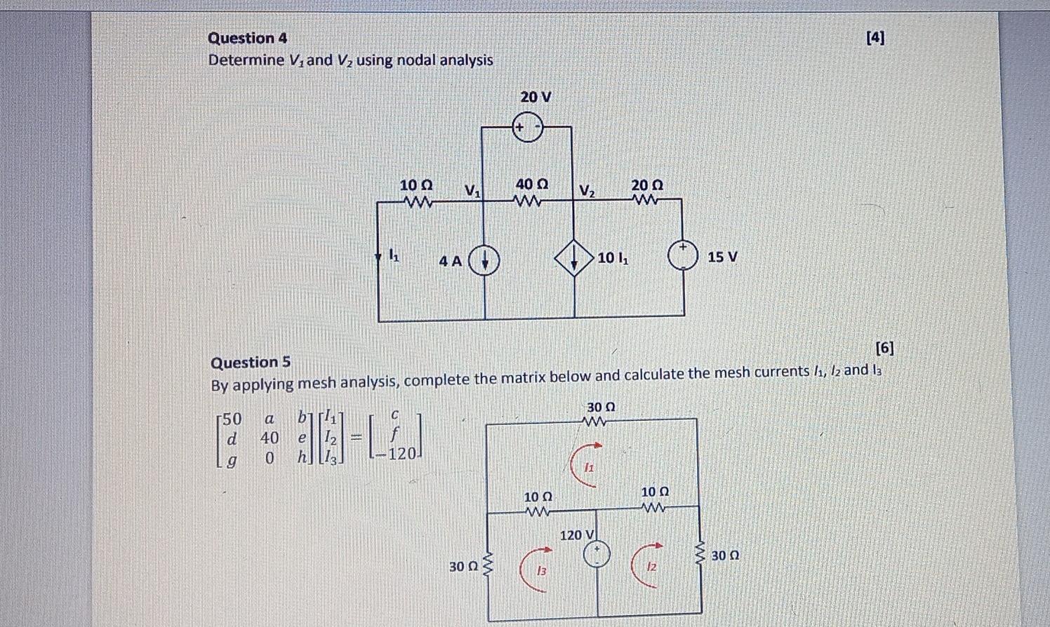 Solved Question 8 [8] By Applying Mesh Analysis, Determine | Chegg.com