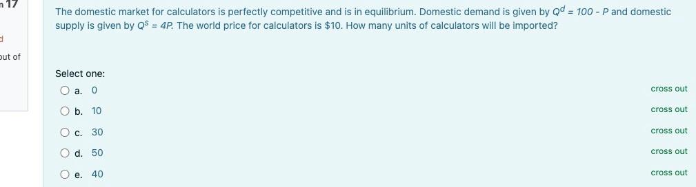 Solved The Domestic Market For Calculators Is Perfectly