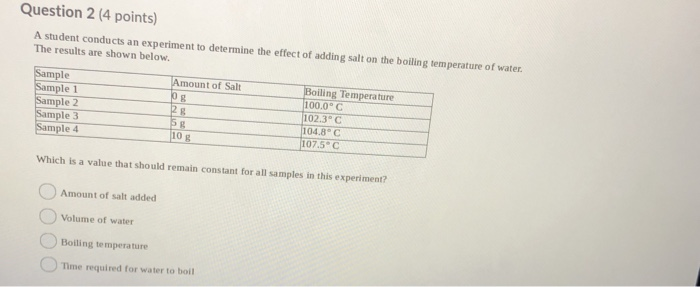 Solved Question 9 (4 points) Use the table to answer the | Chegg.com