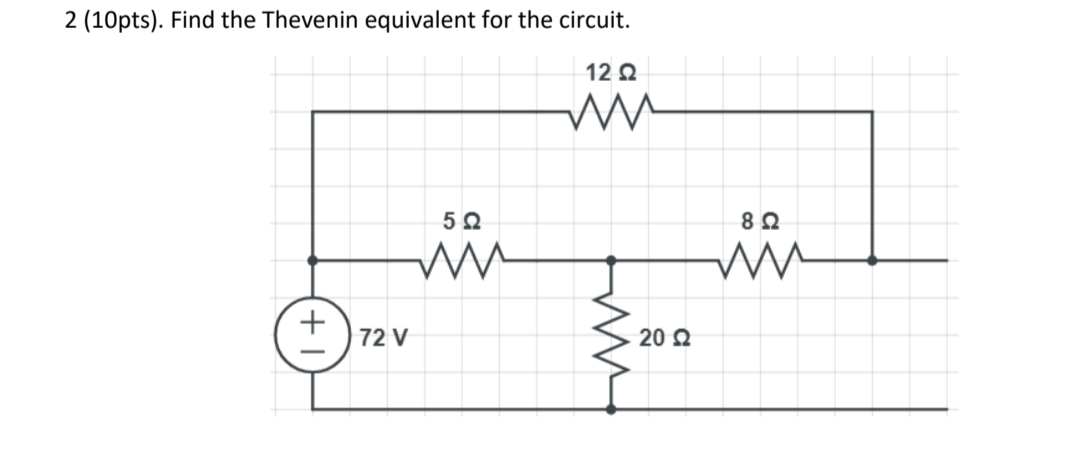 Solved 2 (10pts). Find the Thevenin equivalent for the | Chegg.com