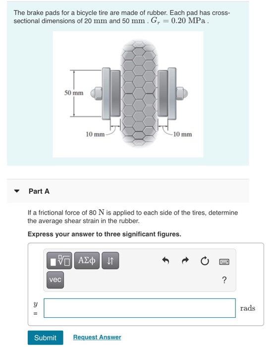 (Solved) Brake Pads Bicycle Tire Made Rubber Pad Cross Sectional