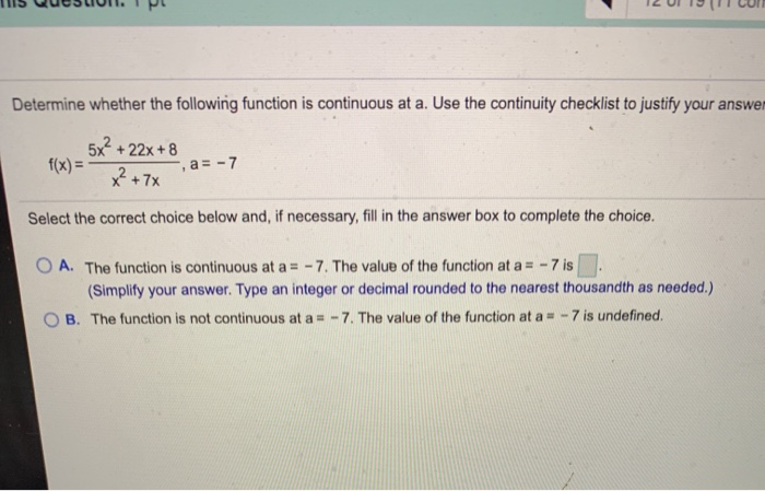 Solved Determine whether the following function is | Chegg.com