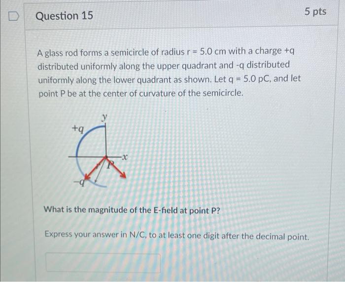 Solved A plastic rod has been bent into a circle of radius