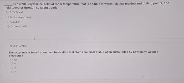 Solved is a white, crystailine solid at room temperature | Chegg.com