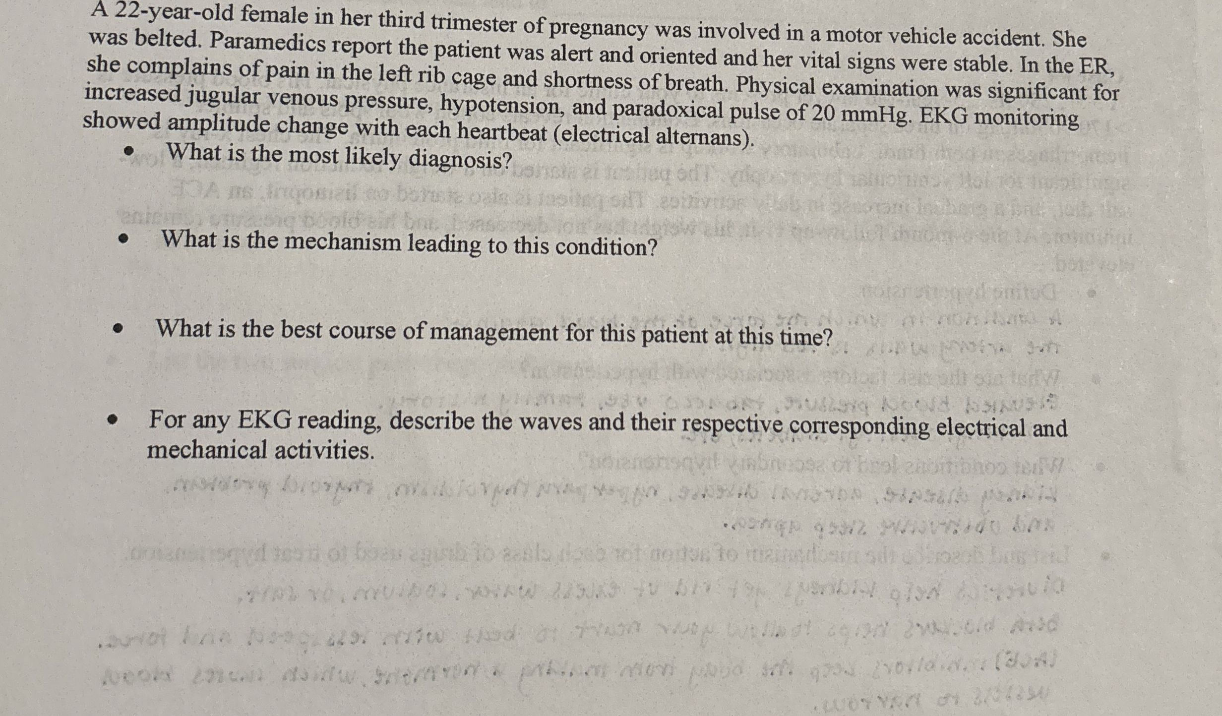Solved A 22yearold female in her third trimester of