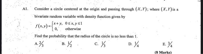 Solved 1. Consider A Circle Centered At The Origin And | Chegg.com