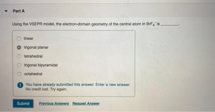 sbr2o electron domain geometry