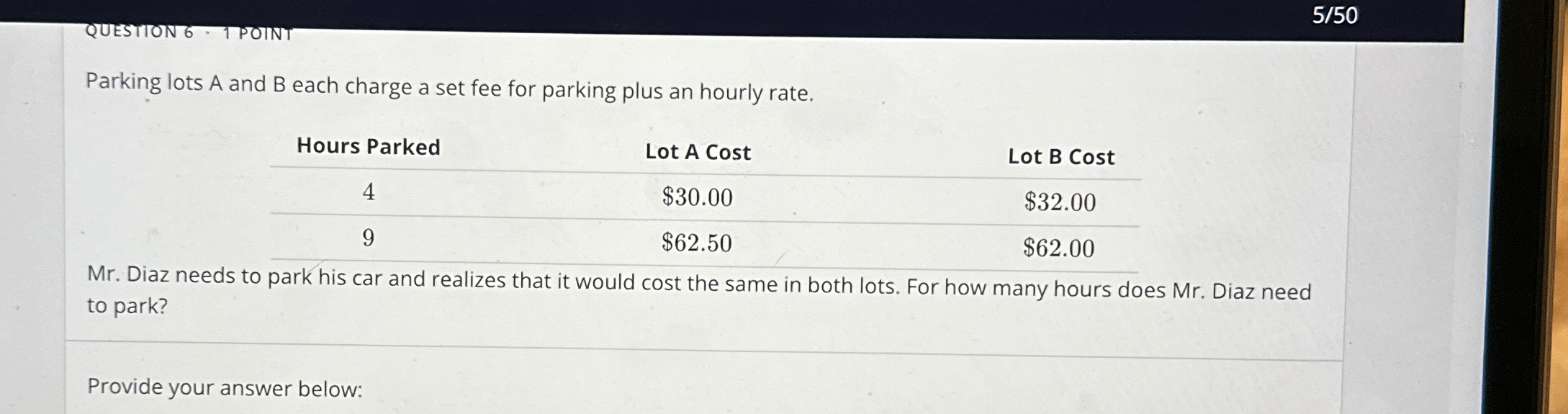 Solved Parking lots A and B each charge a set fee for | Chegg.com