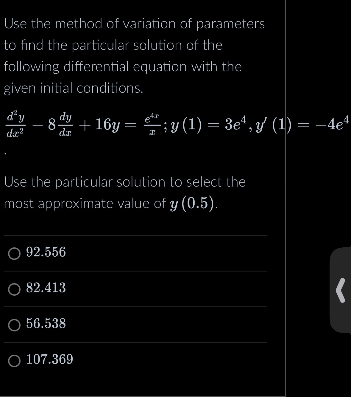 Solved Use the method of variation of parameters to find the | Chegg.com