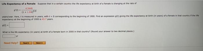 Solved Life Expectancy of a Female Suppose that in a certain | Chegg.com
