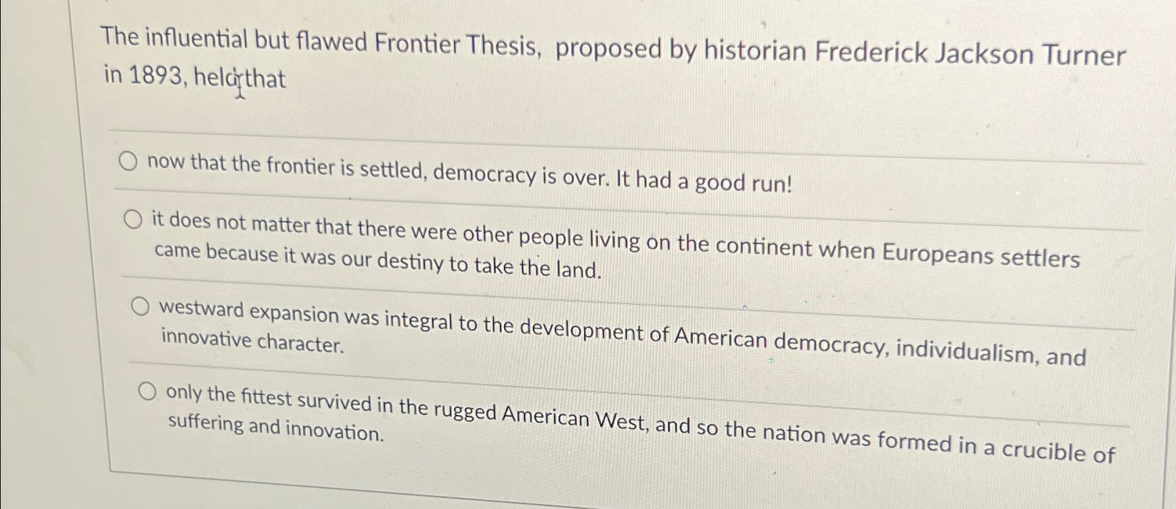 why is the frontier thesis wrong