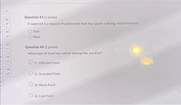 Solved Question 43 (2 points) A supercell is a massive | Chegg.com