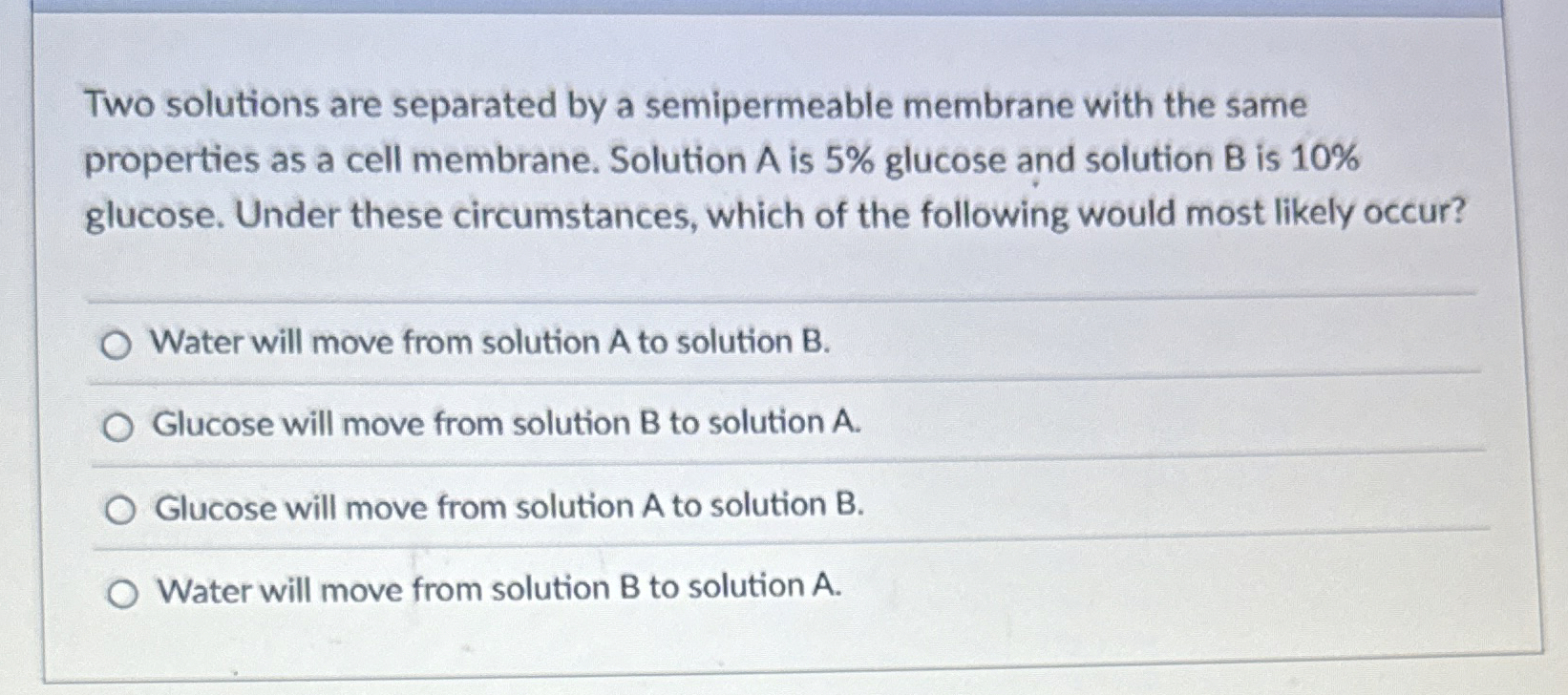 Solved Two solutions are separated by a semipermeable