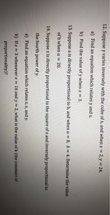 Solved 12 Suppose Y Varies Inversely With The Cube Of X