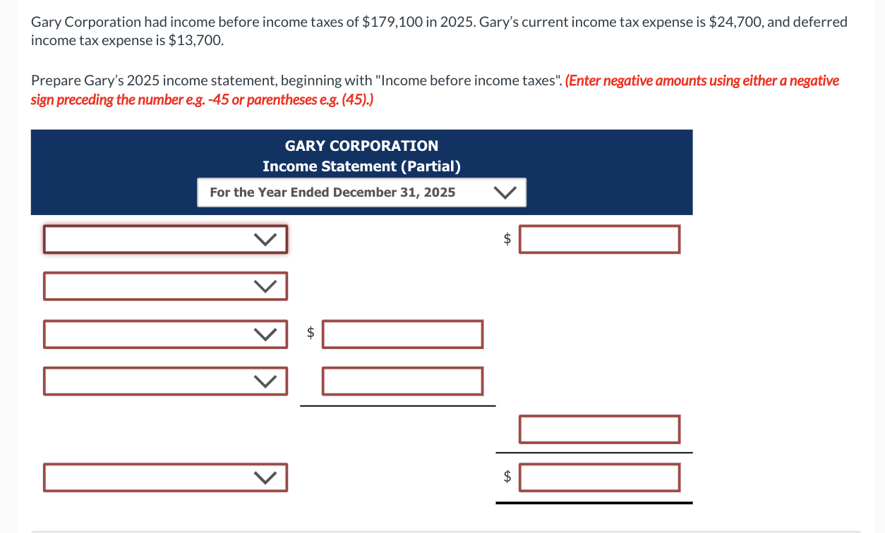 Solved Gary Corporation had before taxes of