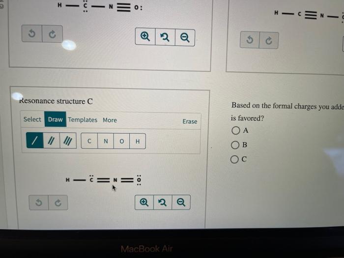 Solved Add formal charges to each resonance form of HCNO.