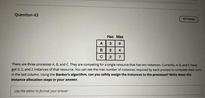 Solved Hae Mav There are three processes A, B, and C. They | Chegg.com