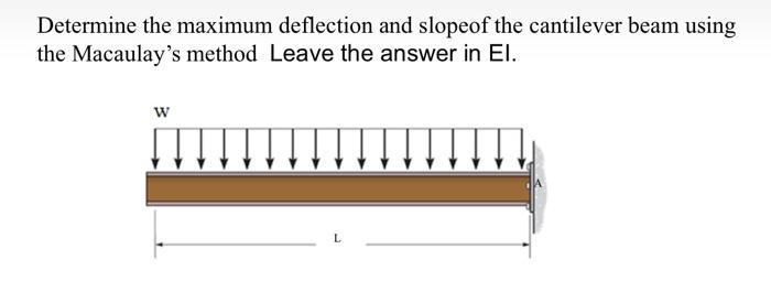 Solved Determine the maximum deflection and slopeof the | Chegg.com