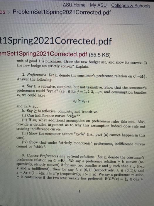 P 10 M 100 2 Preferences Letdenote The Consu Chegg Com