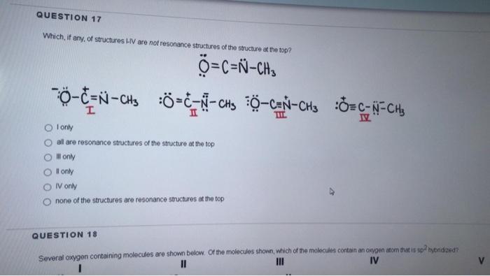 Solved Question 17 Which If Any Of Structures Hiv Are N Chegg Com