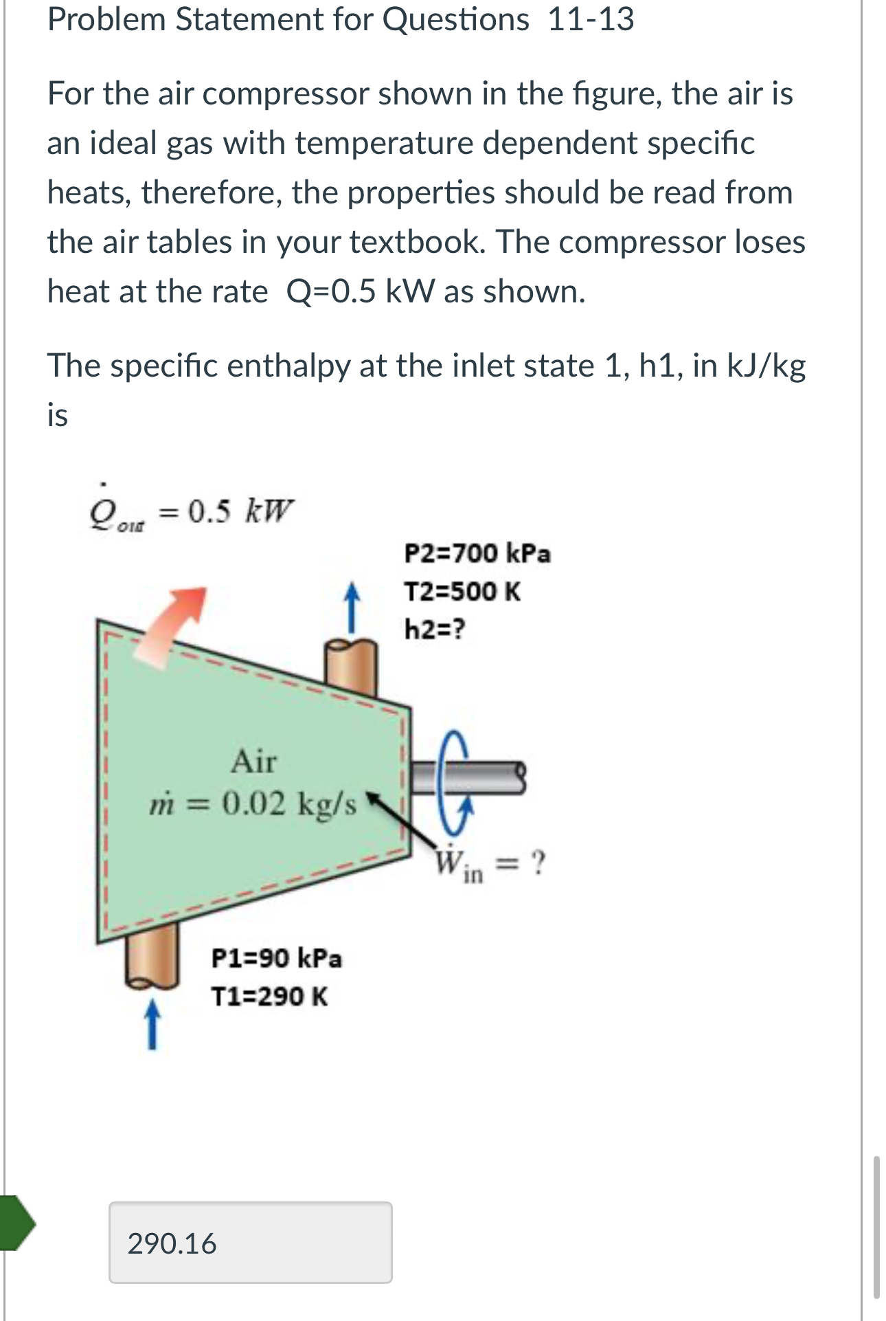 Solved Problem Statement for Questions 11-13For the air | Chegg.com